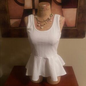 Elegant White Peplum Top